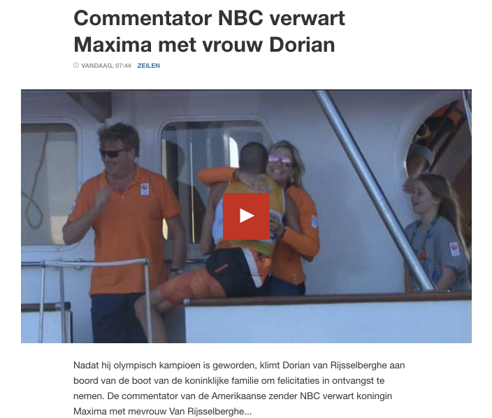 Commentator NBC verwart Maxima met vrouw Van Rijsselberghe